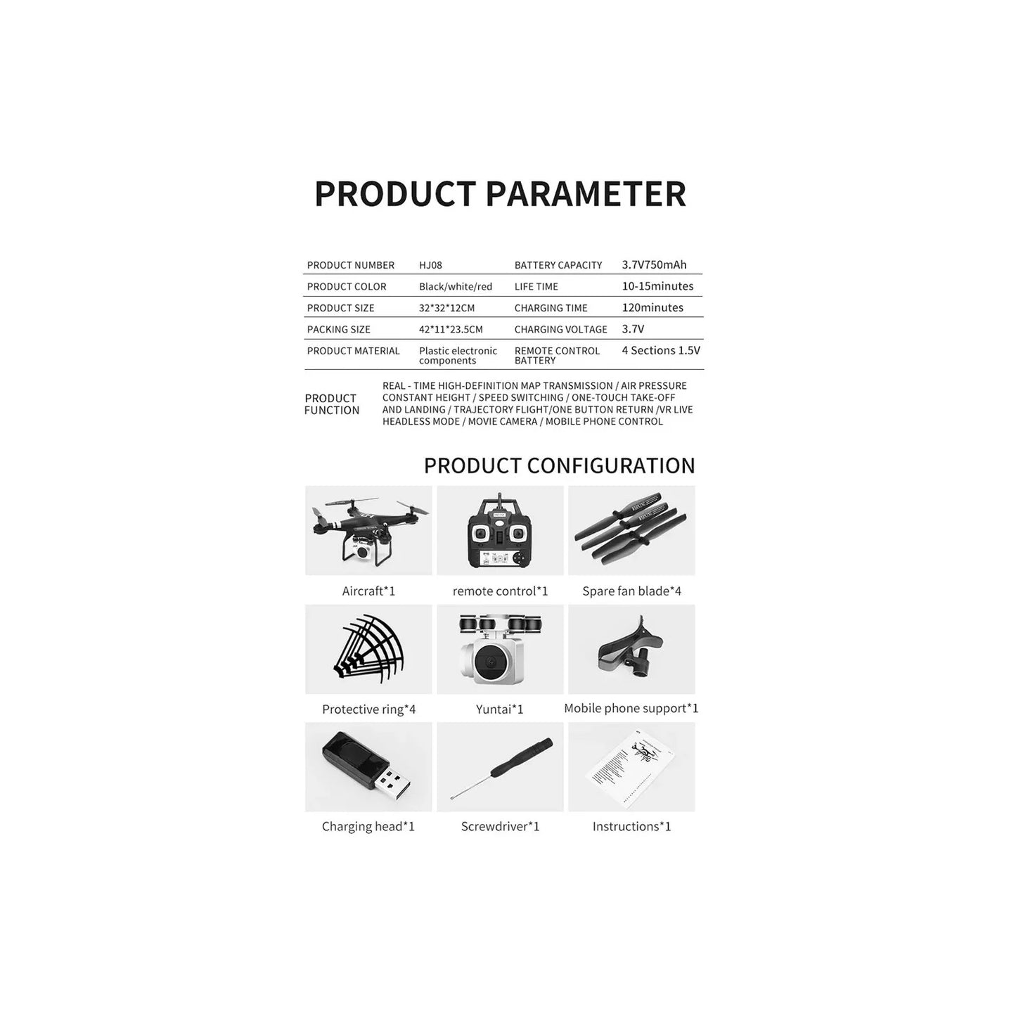 Dron Quadcopter Wifi Cámara 1080p Full HD