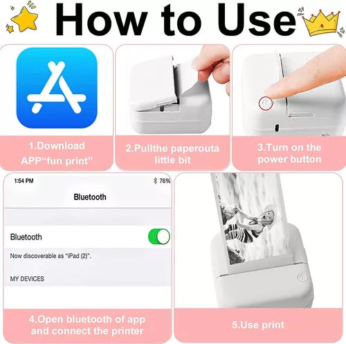 Mini Impresora Térmica Portátil Bluetoot