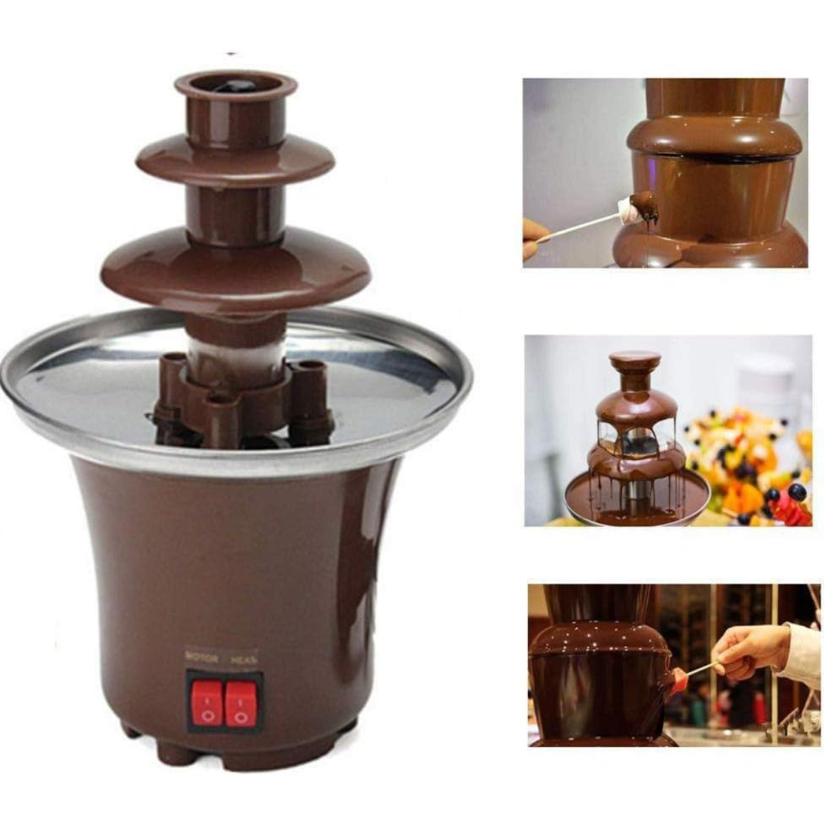 Máquina de Fondue Chocolate Eléctrica 3 Capas