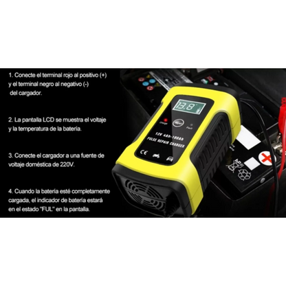 Cargador de Batería Auto Moto 12v