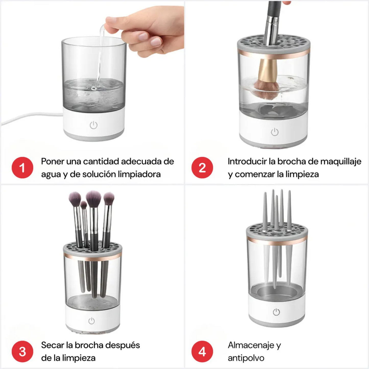Limpiador Brochas Maquillaje Usb Pinceles